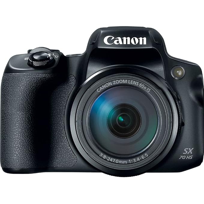 كانون كاميرا كانون باور شوت SX70 HS الرقمية مع حزمة برامج الصور | للتصوير الفوتوغرافي والفيديو + إضاءة LED + بطاقة ذاكرة 64 جيجابايت + حقيبة كاميرا + كابل HDMI + قارئ بطاقات + شاحن + بطارية (3071C001) - Image 2