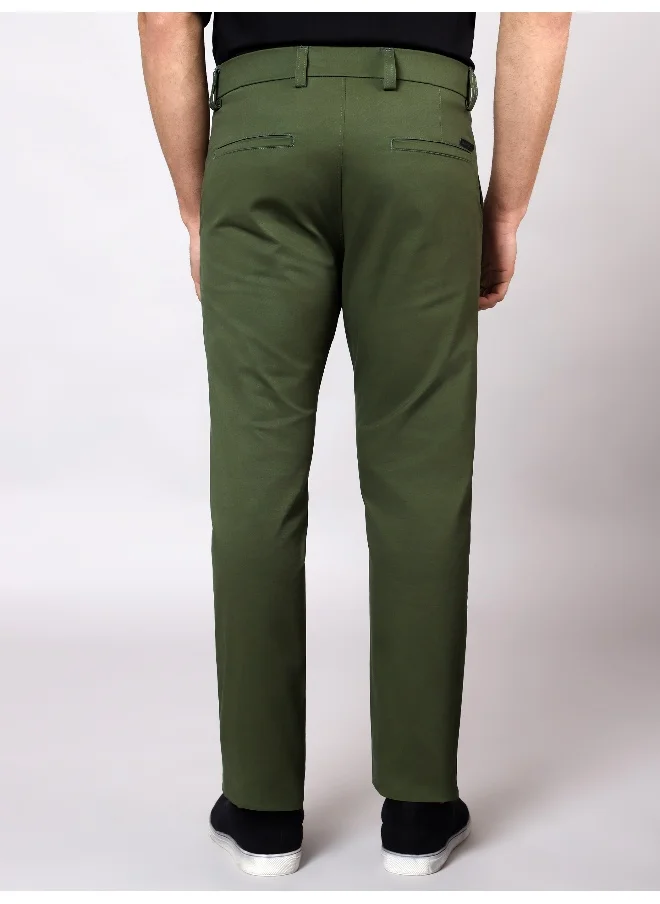 Beyoung BEYOUNG Men's Regular Soild Casual Sage Green Chinos for Men