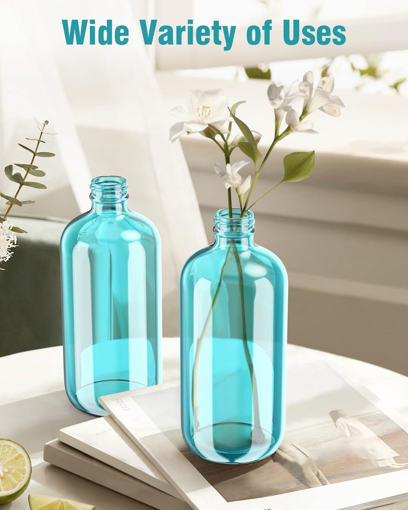 Bontip Glass Spray Bottle, Light Blue Glass Spray Bottle Set & Accessories Refillable for Plants Window Cleaners Aromatherapy Facial hydration Watering Flowers Hair Care (2 Pack/16oz) (Light Blue) - Image 3