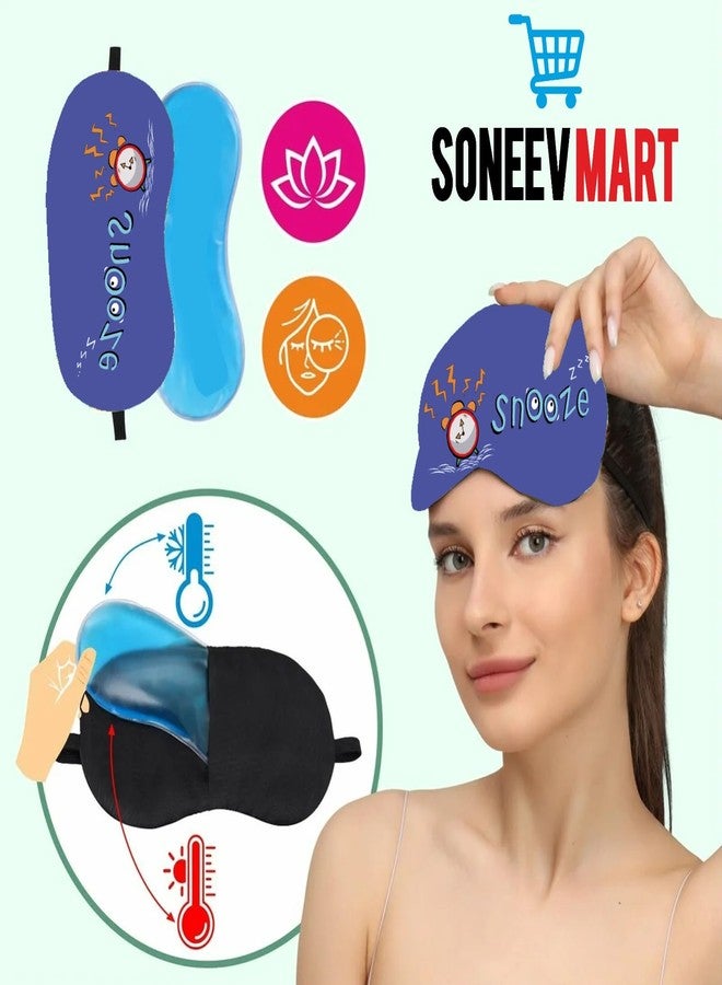 SONEEV MART قناع العين الجلدي الفاخر من SONEEV MART للاسترخاء المهدئ وتخفيف التوتر قابل لإعادة الاستخدام والعلاج البارد مثالي للعيون المنتفخة، والهالات السوداء، وتخفيف الصداع [عبوة من 2] - Image 5
