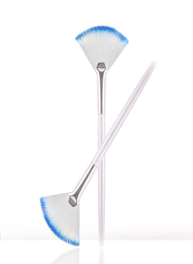 Soft N Style Soft 'N Style Taklon Fan Mask Brush Acid Applicator for Glycolic Peel/Masques (2, white/blue) - Image 1