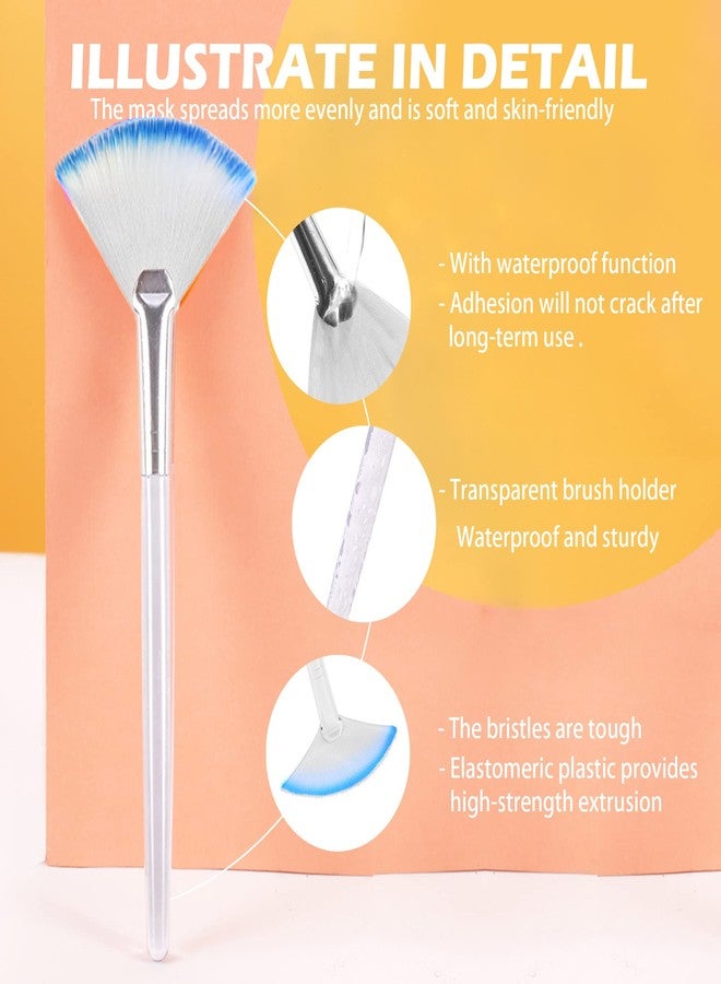 Soft N Style Soft 'N Style Taklon Fan Mask Brush Acid Applicator for Glycolic Peel/Masques (2, white/blue) - Image 3