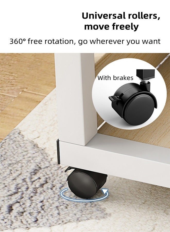 Generic Height-Adjustable Notebook Computer Desk, Office Computer Desk, Home Office Desk, Tablet Computer Desk, Bedroom Bedside Table, Living Room Sofa Side Table, Movable Reading And Writing Desk With Wheels, Main Unit Stand And Keyboard Stand, 80cm×40cm. - Image 4