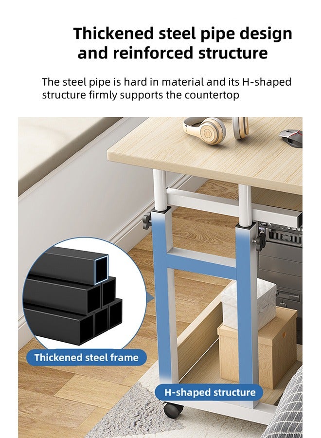 Generic Height-Adjustable Notebook Computer Desk, Office Computer Desk, Home Office Desk, Tablet Computer Desk, Bedroom Bedside Table, Living Room Sofa Side Table, Movable Reading And Writing Desk With Wheels, Main Unit Stand And Keyboard Stand, 80cm×40cm. - Image 5