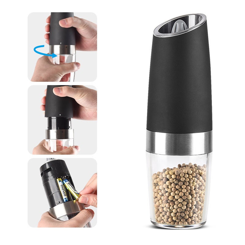 Factory Electric Pepper Grinder Pepper Sea Salt Powder Gravity Induction Stainless Steel Automatic Grinding Bottle - Image 3