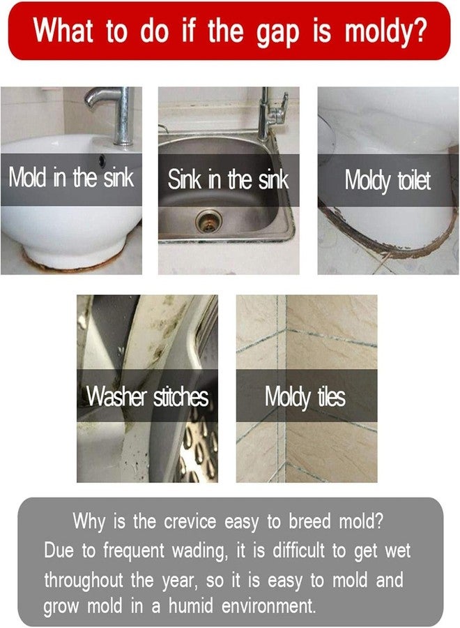 DHULI Miracle Mold Remover Gel for Wall Tiles Grout Sealant Bathroom Cleaning Home Showers Kitchen Sinks Cleaner, Easily Get Rid of the Dark Brown Spots, Especially in the Sealed Joints - Image 5