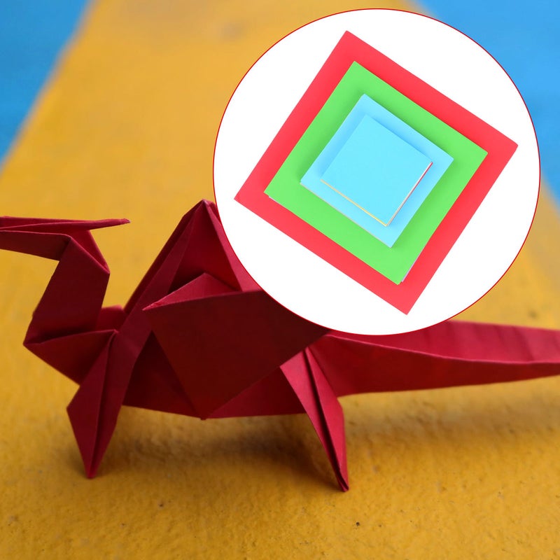 400pcs Square Origami Colorful Paper Cuttings Paper Crane Paper Foldable Manual Paper Cutting for Kindergarten DIY Craft (7x7cm/10x10cm/15x15cm/20x20cm Each Size 100pcs) - Image 3