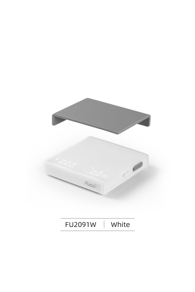 2Kg White Fuego Kitchen Coffee Scale with Timer Rechargeable Digital Scale 0.1g High Precision 3 Mod