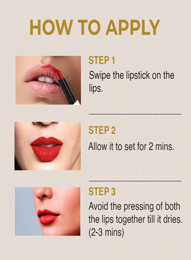 INSIGHT Professional Everlasting Longwear Lipstick | Velvety Smooth Finish | Highly Pigmented | Transferproof,Waterproof,Smudgeproof | Infused with Vit E & Marula Oil - (NPC) 2.5gm - Image 4