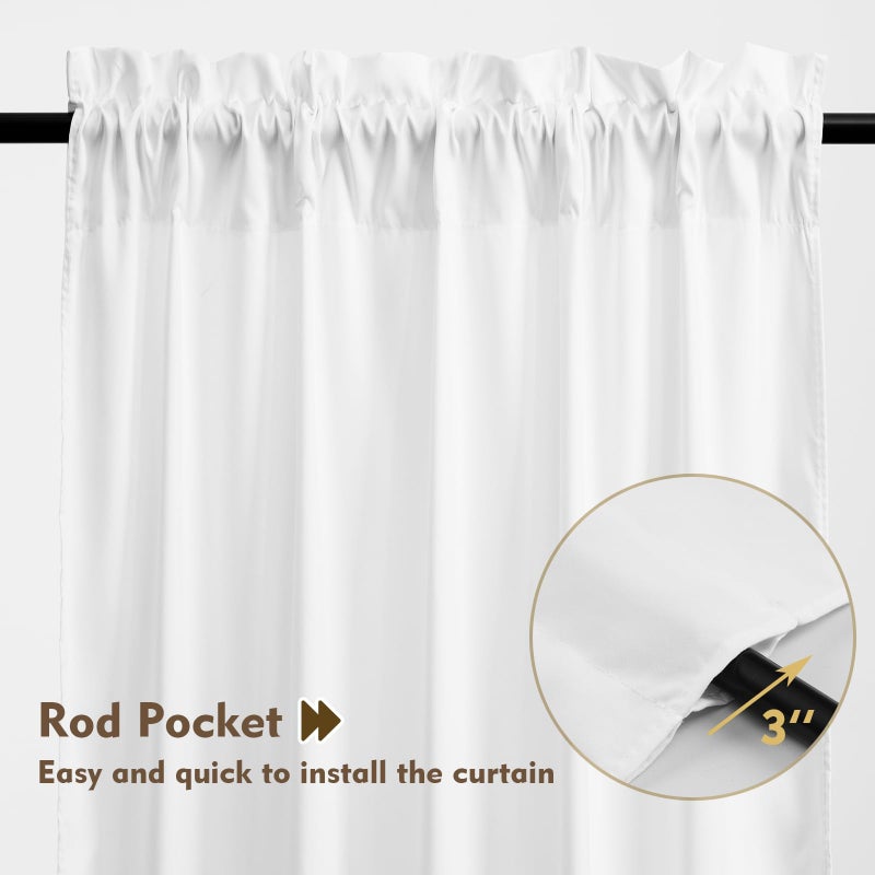 ZWARMY 2Pcs 36inch White Kitchen Tier Curtains for Windows,Semi Light Filtering Curtains for Bedroom,Living Room,Basement,Bathroom,Window Treatments (30" W x 36" L) - Image 4