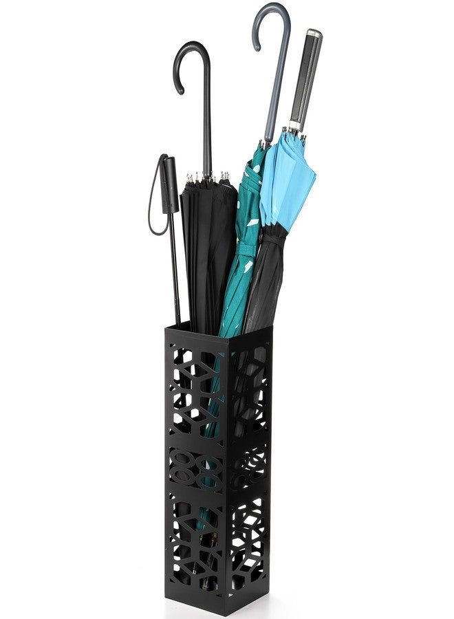 ZENFUN Metal Umbrella Holder, Umbrella Stand for Entryway, Square Umbrella Organizer, Umbrella Rack Storage Bin Freestanding for Home, Office, Hotel, Black, 5.9 x 5.9 x 15.7 Inches - Image 3
