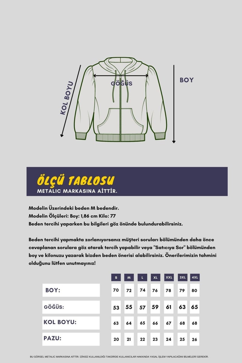 mmetalic Metalic Grey Kangaroo Pocket Hooded Zippered Cotton Inside Men's Sweatshirt - Image 5