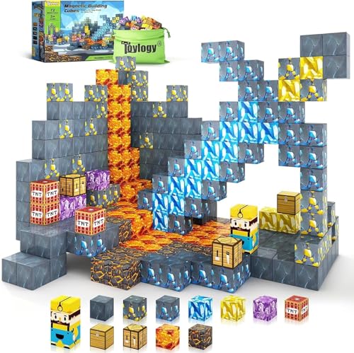 Toylogy Magnetic BlocksBuild Mine Magnet World Sword Edition Mine Sword Caverns Magnet Building Craft Toddler Toys for Boys Girls Age 34 45 68 Sensory Montessori Toys for Kids for 3 - Image 1