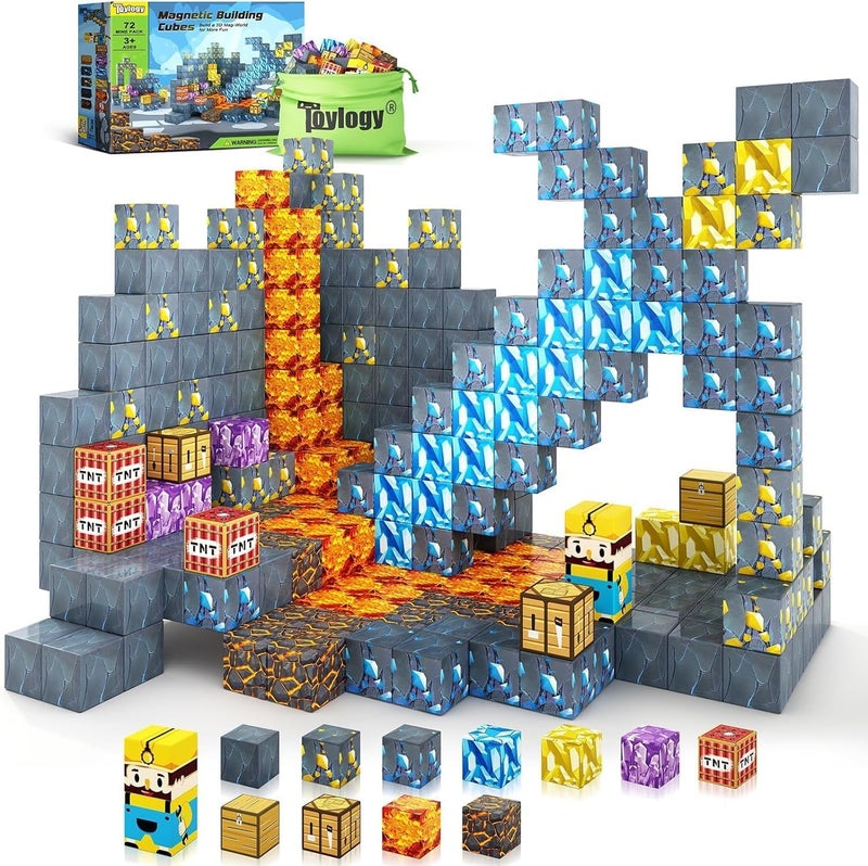 Toylogy Magnetic BlocksBuild Mine Magnet World Sword Edition Mine Sword Caverns Magnet Building Craft Toddler Toys for Boys Girls Age 34 45 68 Sensory Montessori Toys for Kids for 3 - Image 3