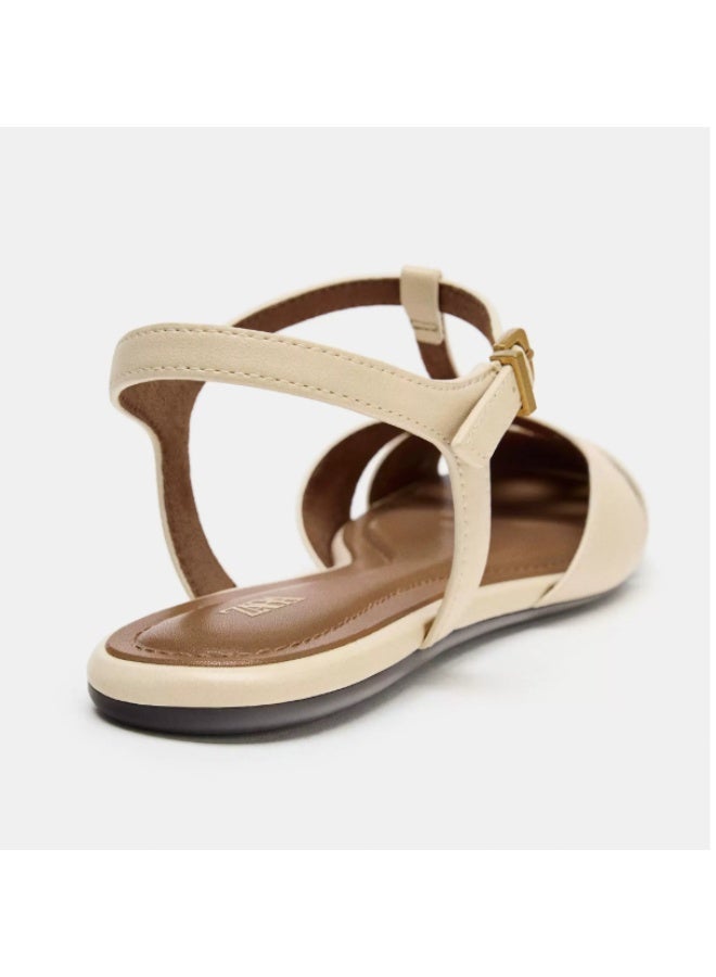 Zara Bohemian Openwork Round Toe Flat Sandals - Image 2