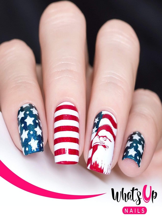 Whats Up Nails - America USA Stamping Plates 2 pack (B043, B066) for Nail Art Design - Image 2