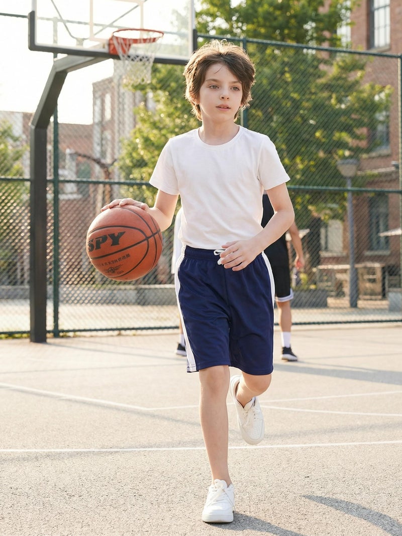 Resinta 5 Pack Boys Shorts Boys Basketball Athletic Shorts Kids Soccer Sports Shorts Mesh Quick Dry Active Gym Clothes with Drawstring - Image 3