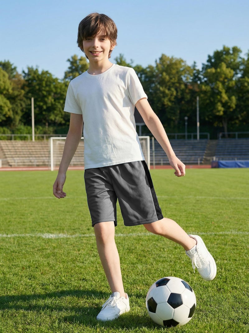 Resinta 5 Pack Boys Shorts Boys Basketball Athletic Shorts Kids Soccer Sports Shorts Mesh Quick Dry Active Gym Clothes with Drawstring - Image 5