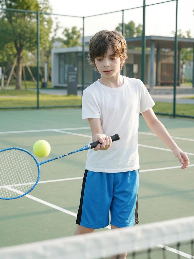 Resinta 5 Pack Boys Shorts Boys Basketball Athletic Shorts Kids Soccer Sports Shorts Mesh Quick Dry Active Gym Clothes with Drawstring - Image 2