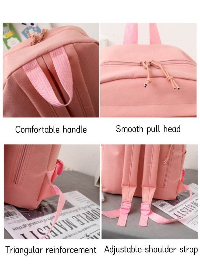 Generic - 5Pcs Kawaii Backpack Backpack for Girls Student with Kawaii Pin and Accessories with Cross-Body Bag Pencil Case High School College Bookbags Laptop Bag Travel Laptop Backpack Casual Daypacks - Image 1
