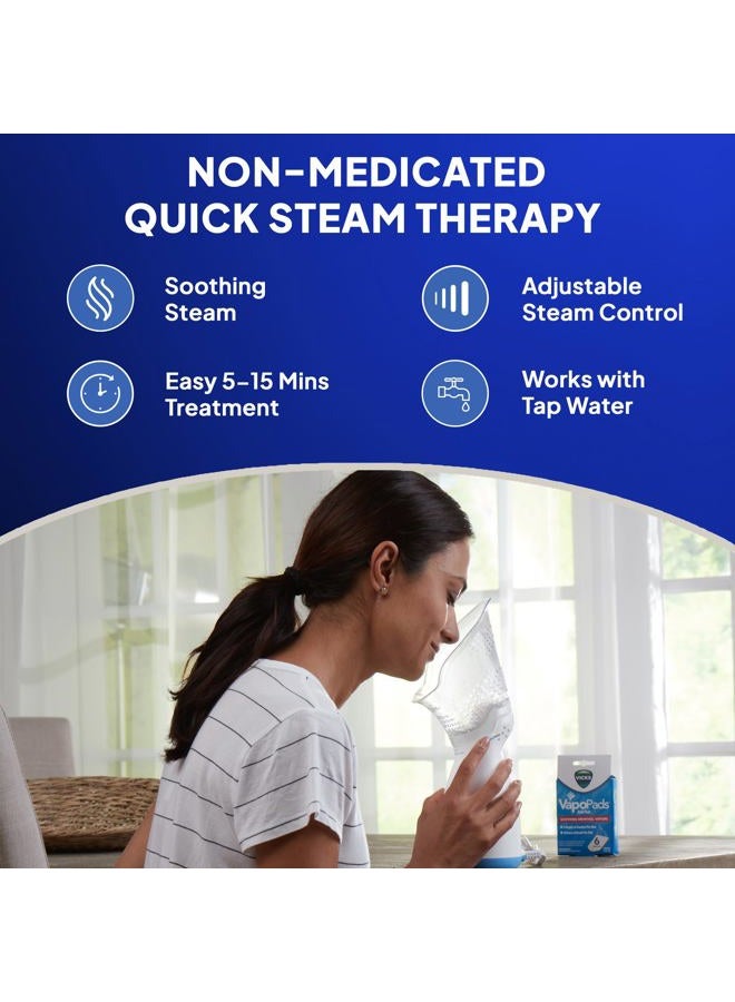 Vicks Sinus Inhaler - Non-Medicated Steam Relief for Allergies, Congestion, Cough & Colds, Facial Steamer, Soothes Nasal & Throat Passages, Use with VapoPads (1 Included), FSA & HSA Eligible  - Image 4
