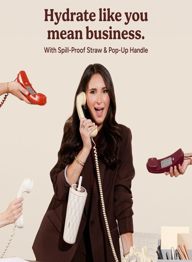 REDUCE Halo 32 oz Stainless Steel Vacuum Insulated Tumbler - Spill Proof Travel Mug with Flip Handle Lid - Keeps Drinks Cold for 32 Hrs - Dishwasher Safe - Cupholder Friendly - Feeling Neutral - Image 2