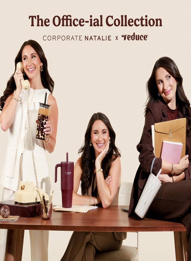 REDUCE Halo 32 oz Stainless Steel Vacuum Insulated Tumbler - Spill Proof Travel Mug with Flip Handle Lid - Keeps Drinks Cold for 32 Hrs - Dishwasher Safe - Cupholder Friendly - Feeling Neutral - Image 5