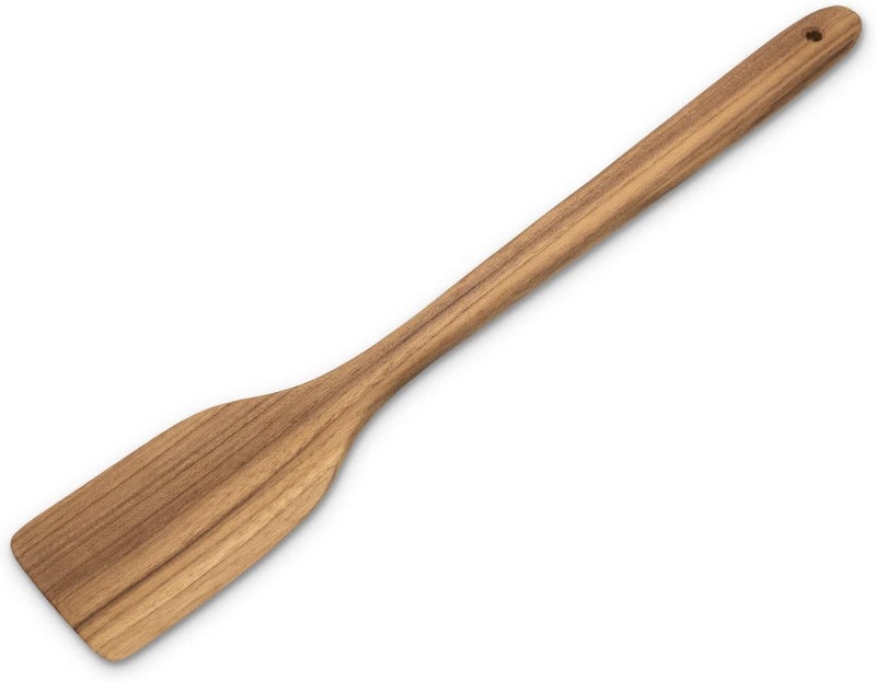 FAAY 18" Teak Long Wooden Spatula, Heavy Duty Stir Paddle for Cooking in Big Pot, Canning, Handcrafted from High Moist Resistance Teak, Wooden Spoon Flat for Brewing, Grill, Mixing, Stirring, Decor - Image 1