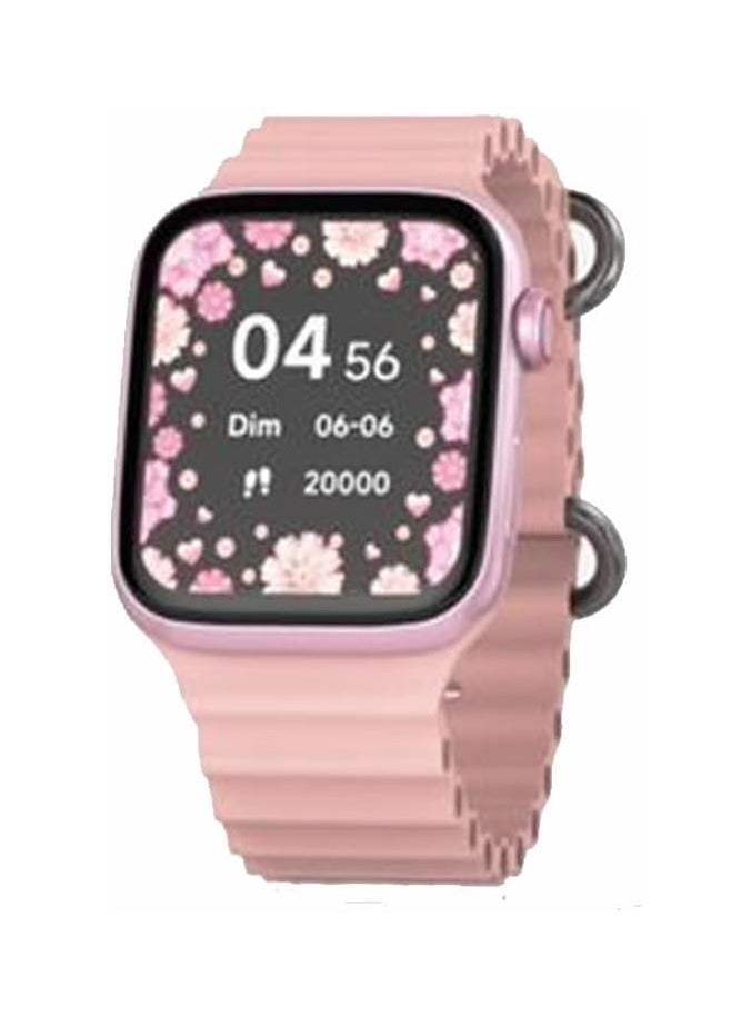 Super Mini Ladies Special Smart Watch with Three Set Strap and Wireless Charger Pink  - Image 2