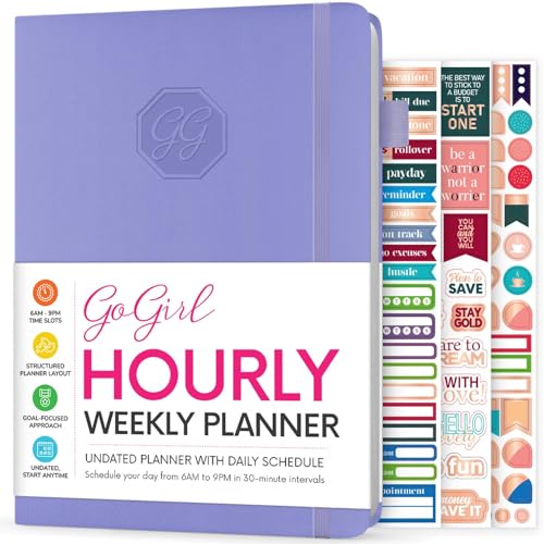 GoGirl Weekly Schedule Planner – Hourly Work & Life Planner with Time Slots – Vertical Agenda Organizer for Daily Productivity, A5 (Lavender) - Image 1