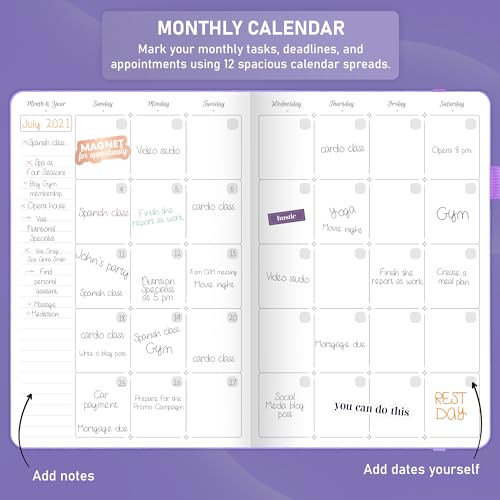 GoGirl Weekly Schedule Planner – Hourly Work & Life Planner with Time Slots – Vertical Agenda Organizer for Daily Productivity, A5 (Lavender) - Image 4