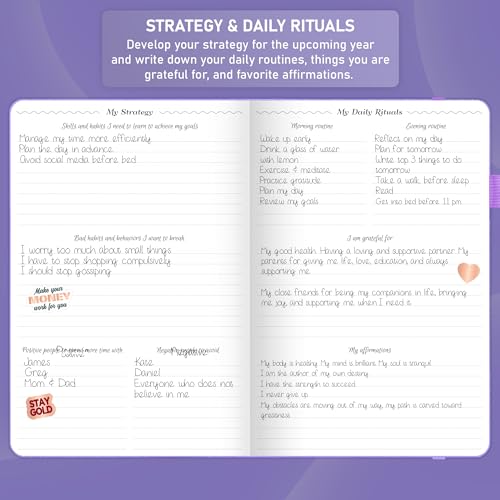 GoGirl Weekly Schedule Planner – Hourly Work & Life Planner with Time Slots – Vertical Agenda Organizer for Daily Productivity, A5 (Lavender) - Image 5