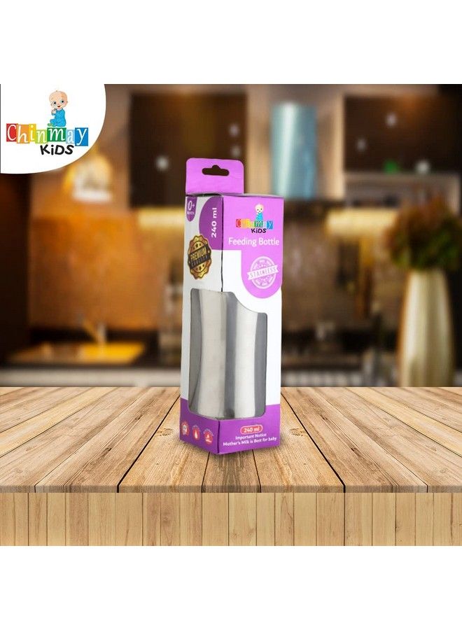 Thermal Insulation Stainless Steel Newborn Baby Feeding Bottle Bpa Free (Mirror 240 Ml)