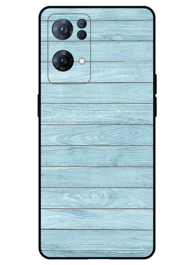 Theodor Protective Case Cover For OPPO Reno 7 PRO 5G   Light Blue Wood - Image 1