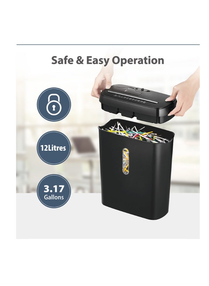 Gasin - Paper Shredder-Powerfull, 8-Sheet Strip Cut With 3.17-Gallon Basket, P-2 Security Level, 3-Mode Design Shred CD & Credit Card, Durable And Fast With Jam Proof System, Paper Shredder For Home and Office - Image 1