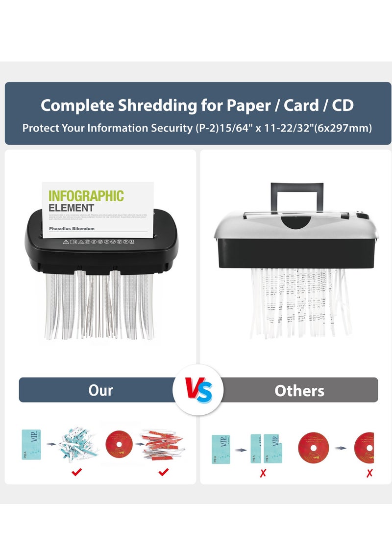 Gasin Paper Shredder-Powerfull, 8-Sheet Strip Cut With 3.17-Gallon Basket, P-2 Security Level, 3-Mode Design Shred CD & Credit Card, Durable And Fast With Jam Proof System, Paper Shredder For Home and Office  - Image 3