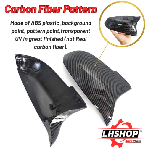 Qlhshop M Sport Car Side Mirror Caps for 2013-2018 BMW 5 6 7 Series F10 F07 F18 F11 F06 F12 F13 F02 520i 528i 535i 640i 650i Facelift Models Exterior Carbon Fiber Accessories Replacement Tuning Parts - 1 Pair - Image 3