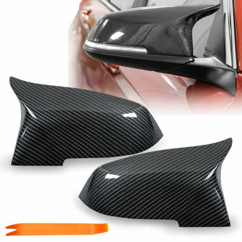 Qlhshop M Sport Car Side Mirror Caps for 2013-2018 BMW 5 6 7 Series F10 F07 F18 F11 F06 F12 F13 F02 520i 528i 535i 640i 650i Facelift Models Exterior Carbon Fiber Accessories Replacement Tuning Parts - 1 Pair - Image 1
