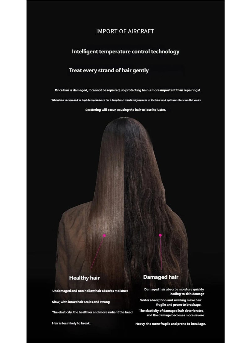 Bladeless Hair Dryer with 200 Million Negative Ions, 230,000 RPM High-Speed Motor, 5 Nozzle Attachments, Wall-Mounted Stand, Professional Salon, Hotel & Home Use - Image 2