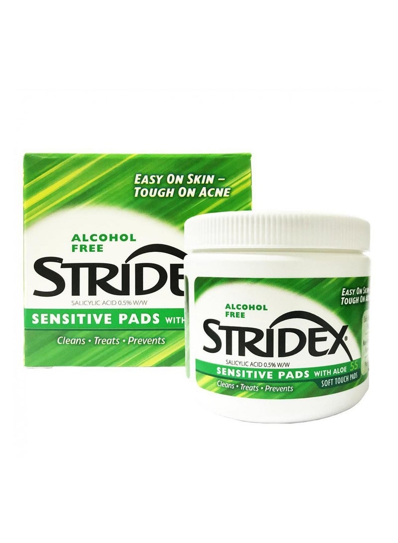 stri dex Stridex - Alcohol-Free Sensitive Skin Cleansing Tablets 0.5% Salicylic Acid Anti-Acne/Blackhead, 55 Tablets 