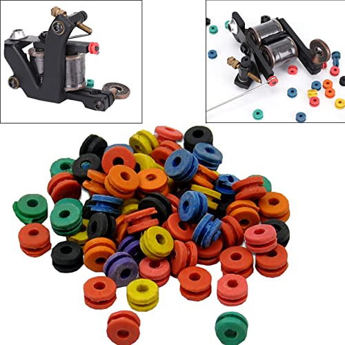 NAQASE Tattoo Grommets, Rubber Bands & O-Rings - 100pcs Each, 3pcs Spanner for Tattoo Machine Parts - Image 2