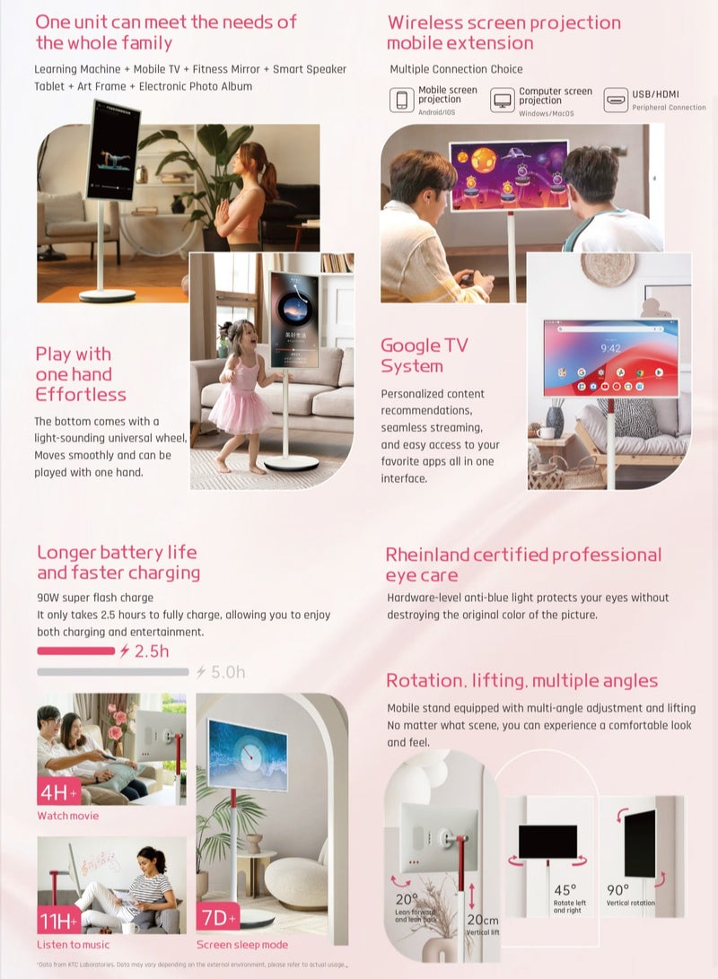 ك تي سي تلفزيون KTC 32 بوصة MegPad A32Q7 Pro LED TV FHD ذكي شاشة تعمل باللمس، ستاند باي مي مع نظام تلفزيون جوجل - Image 4