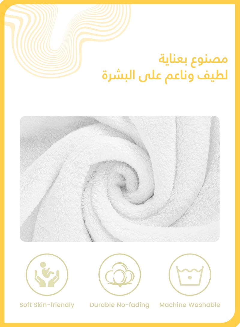 شي آند ليتل مجموعة مستلزمات تصوير المولود الجديد، رداء الاستحمام + منشفة + حذاء، إكسسوارات صور الطفل، مناسبة للرضع من ٠–٦ أشهر للبنين والبنات (أبيض) - Image 5