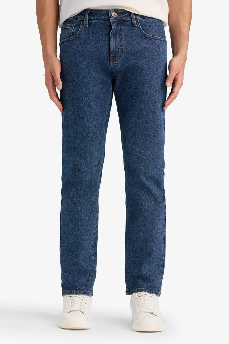 Defacto  Sergio Regular Fit Normal Waist Straight Leg Jeans for Men | Best Price UAE