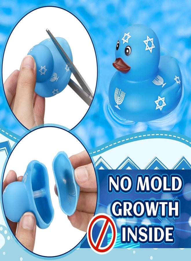 Arrowbash 24 Pcs Hanukkah Rubber Duck Small Float Rubber Duck for Hanukkah Thanksgiving Party Favor Swimming Pool Duckling Tub Pool Bag Filler Hexagram Menorah Star Pattern Adult - Image 4