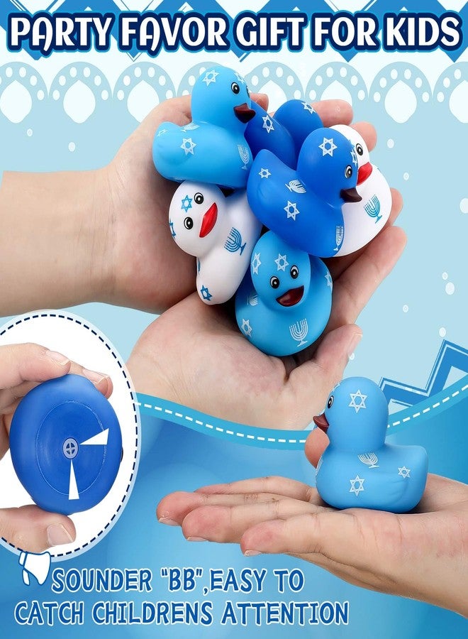 Arrowbash 24 Pcs Hanukkah Rubber Duck Small Float Rubber Duck for Hanukkah Thanksgiving Party Favor Swimming Pool Duckling Tub Pool Bag Filler Hexagram Menorah Star Pattern Adult - Image 3