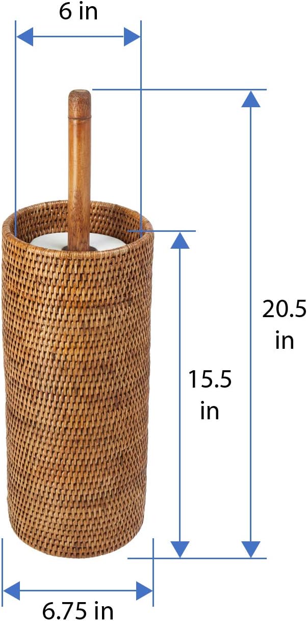 Kouboo KOUBOO 3 Rolls La Jolla Hand Woven Rattan Toilet Roll Stand Honey Brown 17145 x 17145 x 5207 cm - Image 3