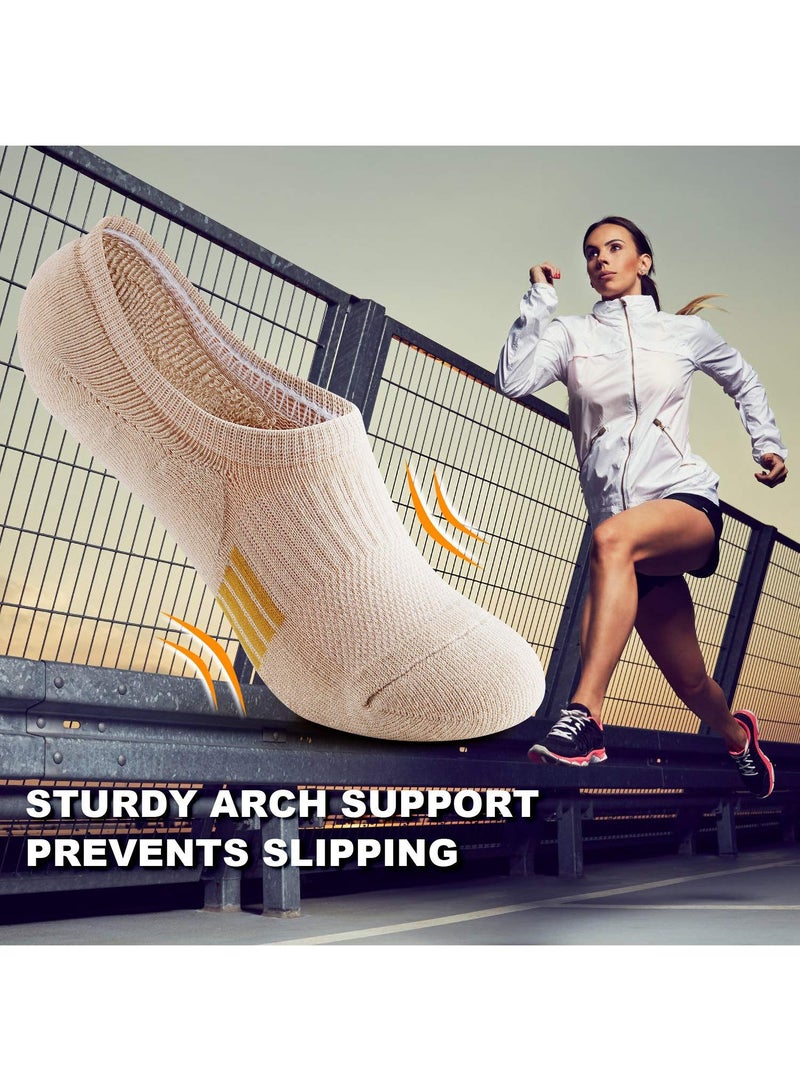 Sweet seven جوارب نسائية غير مرئية - جوارب كاحل مبطنة للجري (5 أزواج) - Image 4