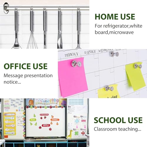 Jubobu 12 PCS Fridge Magnets - Magnetic Push Pins, Thumbtack, Whiteboard, Map, Office, DIY Magnets for Fridge, Whiteboard, Craft - Image 2