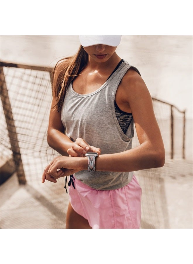 DAQIN Compatible with Apple Watch Band 38mm 40mm 41mm 42mm 44mm 45mm 49mm for Women Men, 4 Pack Braided Solo Loop Bands Sport Nylon Elastic Straps Wristbands for iWatch Series Ultra SE 8 7 6 5 4 3 2 1 - Image 2